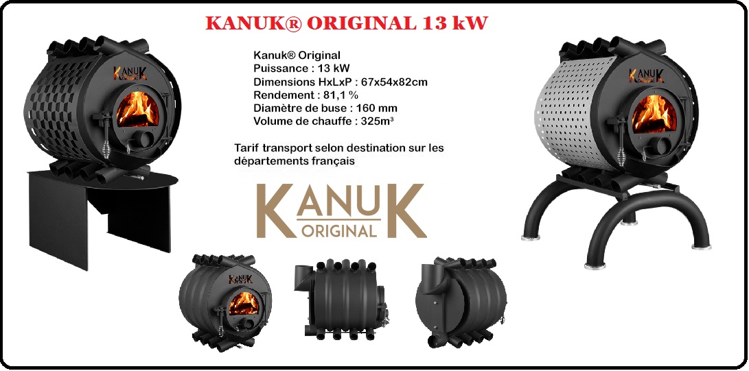 KANUK Original 13kW poêle à bois vendu par distributeur/revendeur France SASU CEPRESI energies-bois